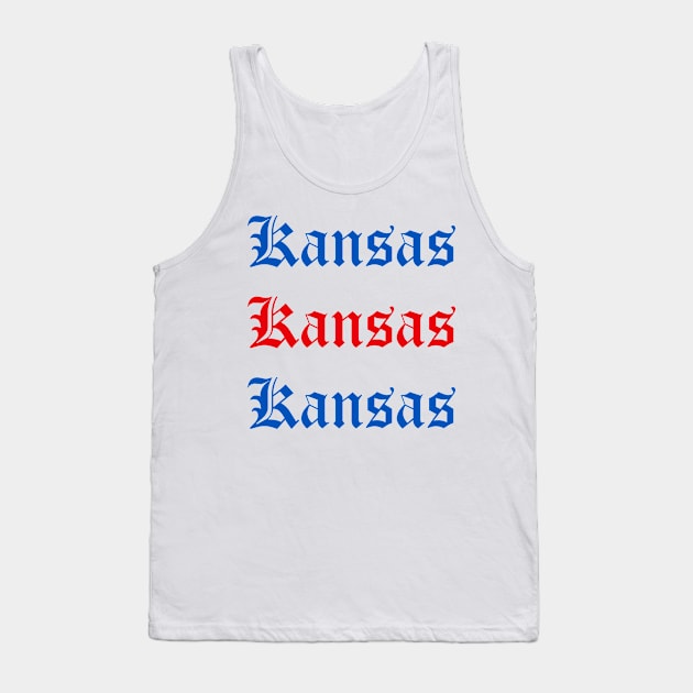 Kansas Medieval Gothic Font Tank Top by sydneyurban